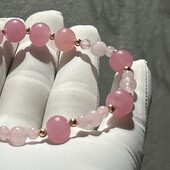 Новинка!Красивый браслет резинка Розовый кварц