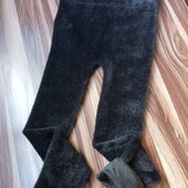 Очень теплые лосины альпака, цвет черный или серый на выбор