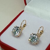 Очаровательные серьги с белым алпанитом. Позолота 585 пробы 18К.