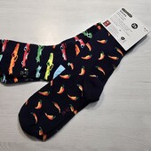 Лідл! Яскраві трикотажні високі чоловічі шкарпетки 39-42 розмір 2 пари! Лот 114