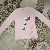 Футболка на довгий рукав TCM Tchibo з паєтками переверташками