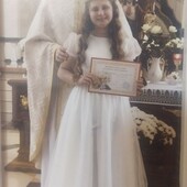 Вишукана, ніжна сукня на перше Причасття для плотної дівчинки 9-10 років