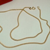 Нежная цепочка 45 см, панцирное плетение. Позолота 585 пробы 18К.
