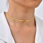 Ланцюжок чокер, снейк з трояндою, троянда, медзолото