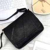 Жіноча сумка чорна шкіряна натуральна шкіра кожаная длинная ручка черная