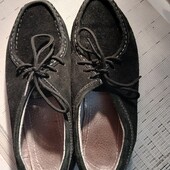 Шкіряні туфлі макасіни,замш,р.38,