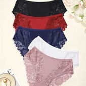Лот-5шт! Набір дуже зручних трусиків з мереживом 2XL