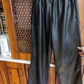 Штани Bershka екошкіра палаццо,утеплені