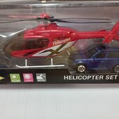 Ігровий набір Big: гелікоптер+машинка+2діжки, метал+пластик,елементи живлення 3хLR54 (в комплекті)