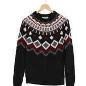 Вязанный шерстяной теплый свитер с жаккардовым узором Jack & Jones