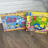 Велика мозаїка - 22 різнокольорових елемента, 12 трафаретів з малюнками