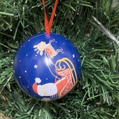 Новорічний металевий шар - бокс для подарунку