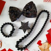 Набор украшений детский черный, белый паетки