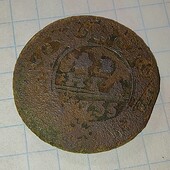 Монета царська Деньга 1735