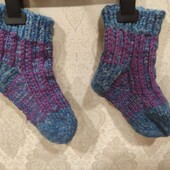 Шерстяні в'язані шкарпетки, р.36-37, на стопу 23,5-24 см