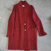 Zara вовна, легке пальто кокон, ХС, марсала