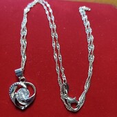 Шикарный комплект- кулон+ цепочка - серебро 925 пр.