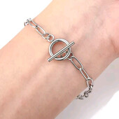 Браслет широка ланка, застібка тогл. Медсталь