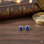 Ніжні срібні сережки-пусети зі шпінелью