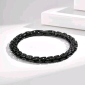 Браслет ланцюжок сітка чорна, медсталь