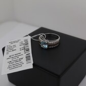 Срібна каблучка з топазом 16.5 розмір