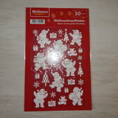 Наклейки новорічні Melinera 30шт білі блискучі