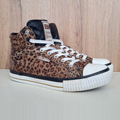 Утеплені кеди, жіночі хайтопи, демі кросівки коричневі з білим, весна осінь, р. 39