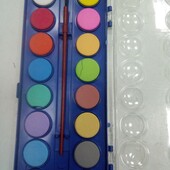 Акварель суха 12 кольорів пластик