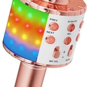 Караоке-микрофон , беспроводной со светодиодной подсветкой Bluetooth караоке-мікрофон