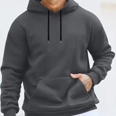 Товстовка чоловіча темно-сіра, кофта з капюшоном