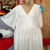 ❤️Брендовая натуральн белоснежная вся с гипюром натуральным туника клеш новая❤️Турция.Пог124-152см.