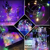 Гірлянда світлодіодна крапля роси нитка 3м 30led Батарейки AG13 Кольорова