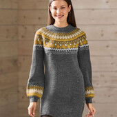Теплий джемпер-сукня з красивим орнаментом у норвезькому стилі esmara