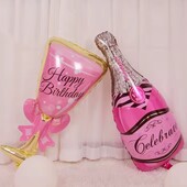 Фольговані кулькі шампанське+бокал