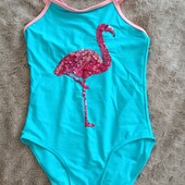Суцільний купальник на дівчинку ,,рожевий фламінго ,, 9-10 р. 134-140