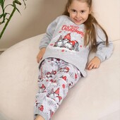 Тепла новорічна піжамка на дівчинку, р.122-128, 7-8 років