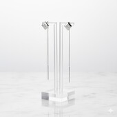 Стильні срібні сережки -протяжки