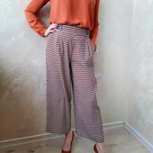 Zara, L штани широкі, кюлоти з контрастним принтом