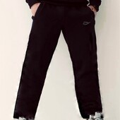 Фліс теплі чоловічі спортивні штани чорні прямі , трикотаж, р. 56 (хxxl)