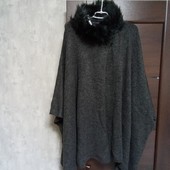 Розпродаж!!! Брендовое новое тёплое пончо- оверсайз р.12-26.