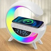 Бездротова колонка нічник з Bluetooth та RGB з бездротовою зарядкою для телефону.