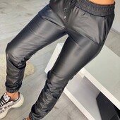 Теплые джоггеры кожвинил качество топ