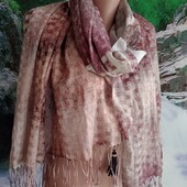 Стильный модный в мелкую клетку длинный шарф р. 194Х65см