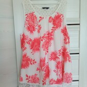 Розпродаж!!! Брендовая новая красивая вискозная блуза-туника с кружевом р.24-28.