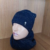 Набір шапка + хомут з люрексом