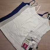 Есмара! Трикотажна жіноча майка на тонких бретелях! В лоті біла 1 шт! 44/46 євро 50/52 наш! Лот 473