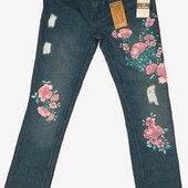 Ексклюзивні джинси рванка з квітами