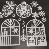 Заламіновані витинанки для вікон.Створіть святковий затишок у вашій оселі