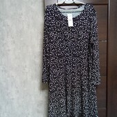 Новое брендовое трикотажное вискозное платье с длинным рукавом р.24.