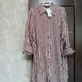 Новое брендовое вискозное платье-рубашка р.20-22.